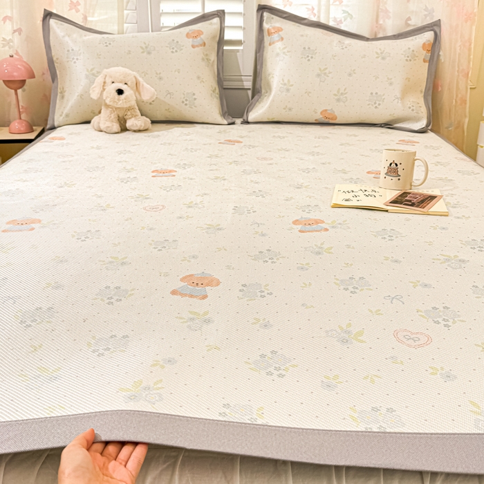 91家纺网 家纺一手货源 找家纺 川悦生活 2025新款数码印花冰藤席 奶芙的哈卡