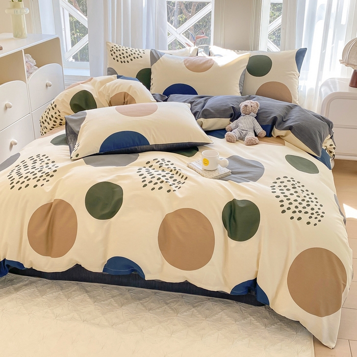 91家纺网 家纺一手货源 找家纺 宜家坊 2025早春新品全棉纯棉喷气13070小清新印花纯棉四件套-风格二 米亚