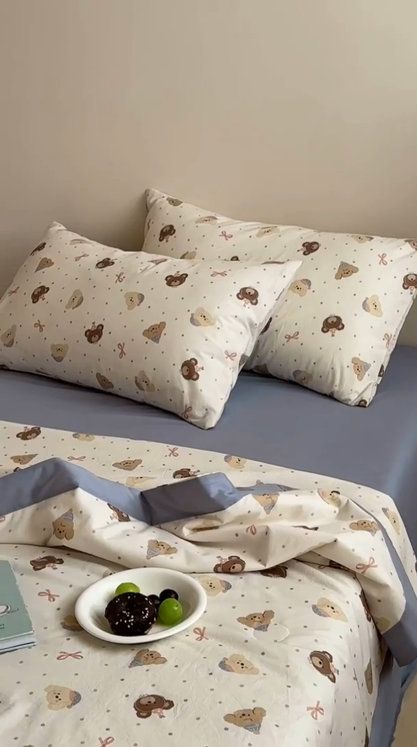 91家纺网 家纺一手货源 找家纺 大彩家居 2025新款全棉有氧水洗纱布夏被夏凉被 圣诞小熊