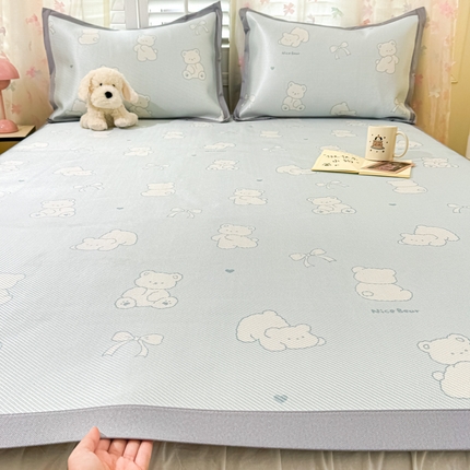 川悦生活 2025新款数码印花冰藤席 痞小熊