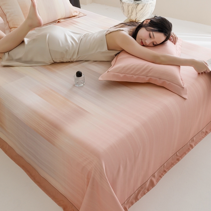 91家纺网 家纺一手货源 找家纺 舒慕 2025新款天丝竹纤维凉席三件套 简伊