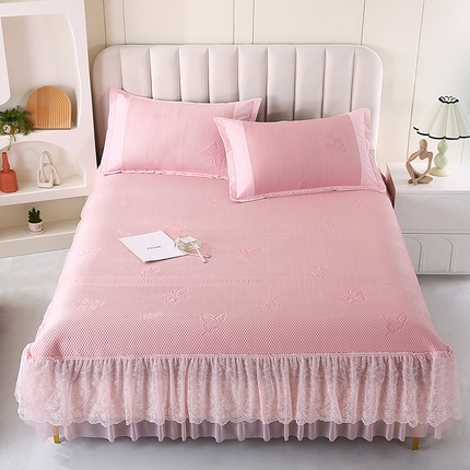 （总）莱轩席业 2025新款A类加厚豆豆床裙款凉席