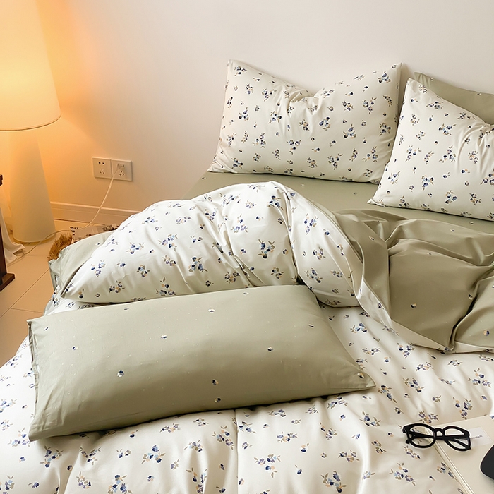 91家纺网 家纺一手货源 找家纺 宜家坊 2025开春新品全棉喷气13070小清新印花纯棉全棉四件套-风格一 扶摇