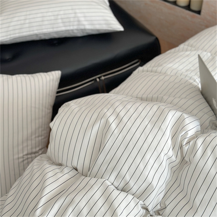 91家纺网 家纺一手货源 找家纺 （总）金丝鸟家纺 2025新款全棉斜纹印花条纹系列四件套及单品