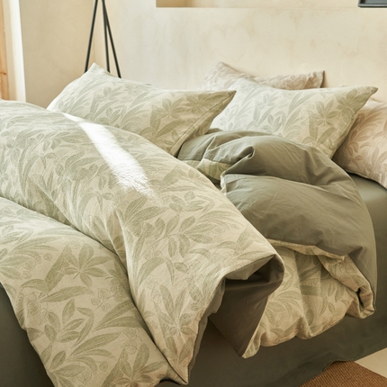 91家纺网 家纺一手货源 找家纺 （总）2025新款纯棉水洗棉三层纱暗香提花四件套