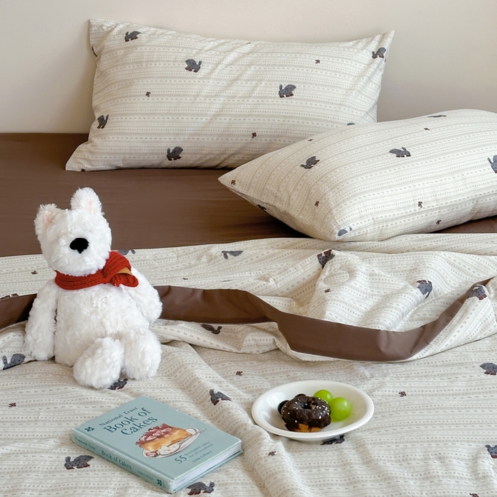 91家纺网 家纺一手货源 找家纺 大彩家居 2025新款全棉有氧水洗纱布夏被夏凉被 斑点狗