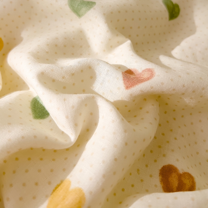 91家纺网 家纺一手货源 找家纺 DoDo 兜兜 2025新款全棉双层纱印花四件套（可定做尺寸） 点点心动