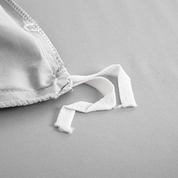 91家纺网 家纺一手货源 找家纺 憨豆家纺 2025新款全棉长绒棉四件套纯色贡缎纯棉被套床笠款三件套 冰川灰