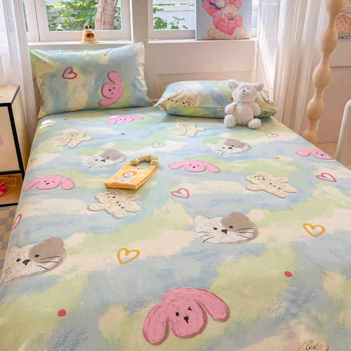 91家纺网 家纺一手货源 找家纺 吉象家纺 2025新款高支密全棉印花单品系列-单床单 蜡笔画