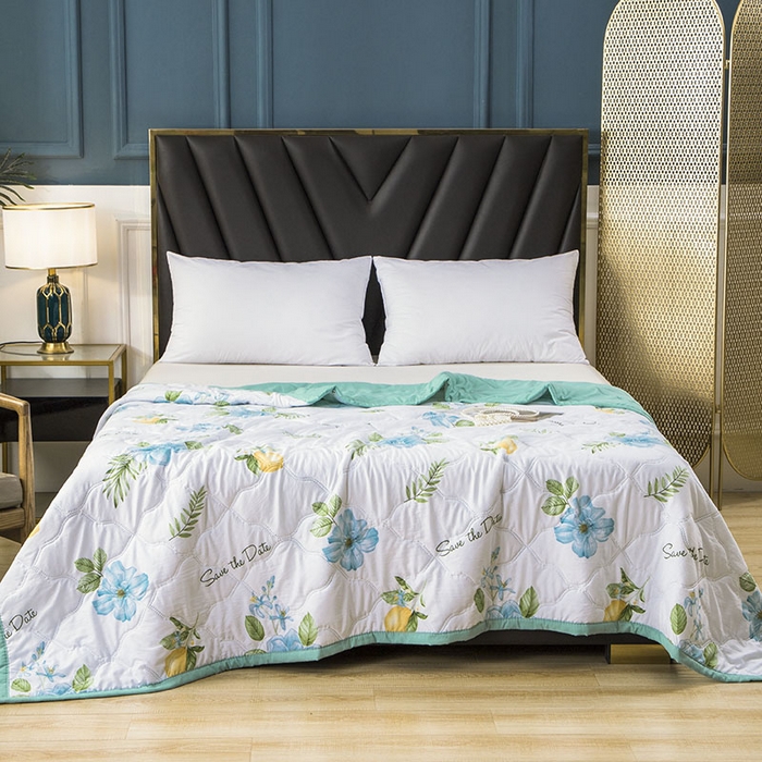 91家纺网 家纺一手货源 找家纺 诗雅纺织 2025新款超柔水洗棉夏凉被空调被 陌上花开