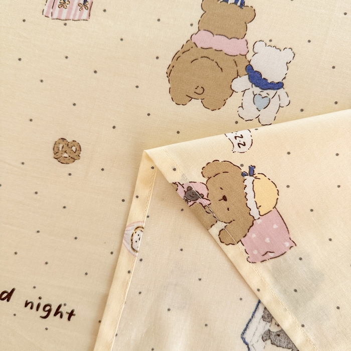 91家纺网 家纺一手货源 找家纺 吉象家纺 2025新款高支密全棉印花单品系列-单床单 小熊日记