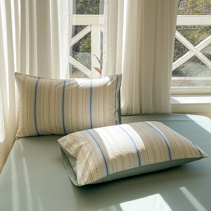 91家纺网 家纺一手货源 找家纺 宜家坊 2025早春新品全棉纯棉喷气13070小清新印花纯棉四件套-风格二 海盐柚子