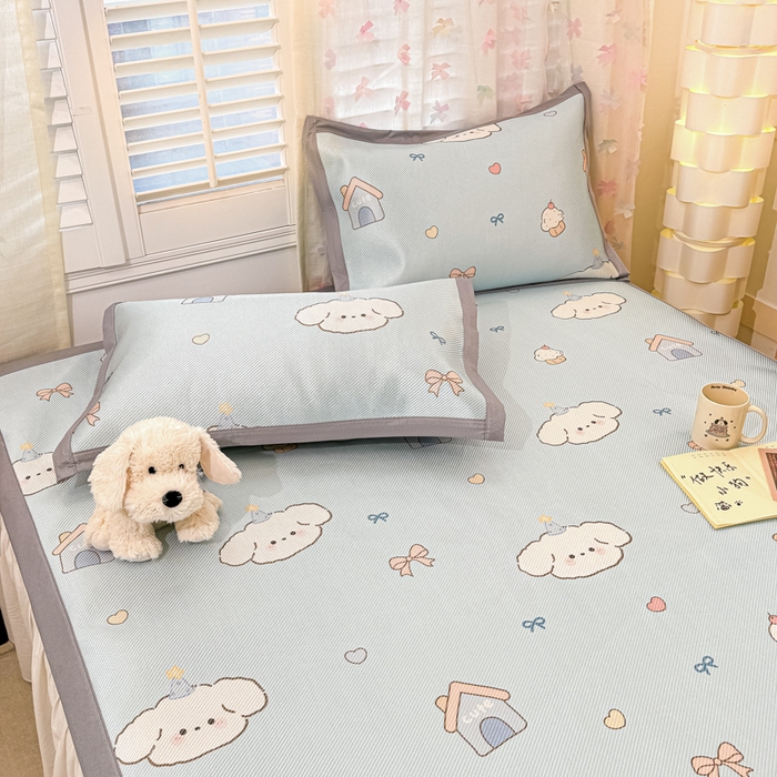 91家纺网 家纺一手货源 找家纺 川悦生活 2025新款数码印花冰藤席 奶屋小汪