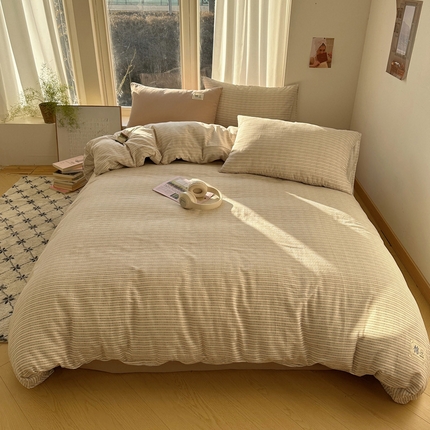 91家纺网 家纺一手货源 找家纺 （总）三朵家纺 2025新款全棉双层纱混搭四件套