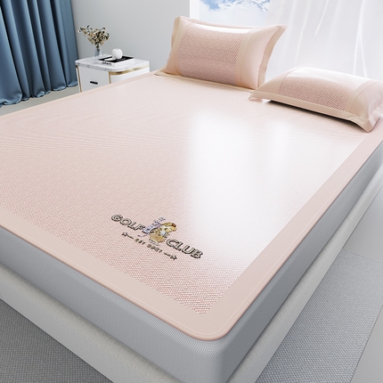 阿牛席业 2025新款凉感PE冰藤凉席系列-纯逸 纯逸-粉（床笠）