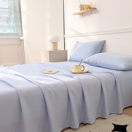 DoDo 兜兜 2025新款全棉双层纱印花单床单（可定做尺寸） 浅兰