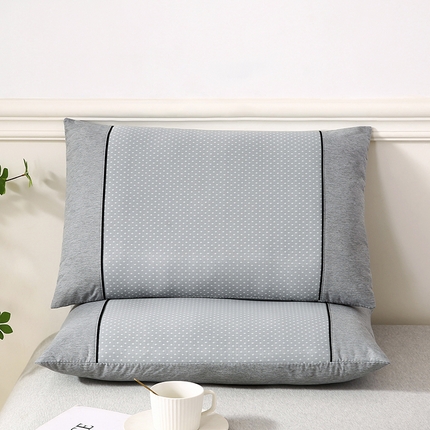 91家纺网 家纺一手货源 找家纺 小牛席业 2025新款满天星凉感冰丝夏凉枕 灰色 35*55cm枕套+枕芯（含枕芯）