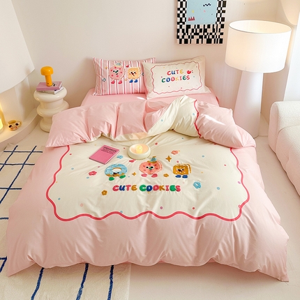 典曼家纺 2025新款13372印花毛巾绣四件套 快乐派对