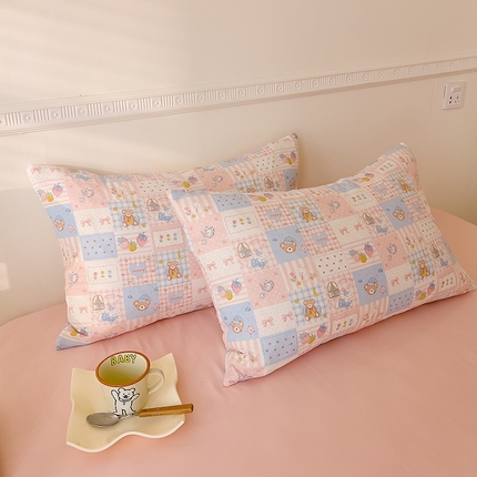 DoDo 兜兜 2025新款全棉双层纱印花单枕套（可定做尺寸） 萌宠乐园