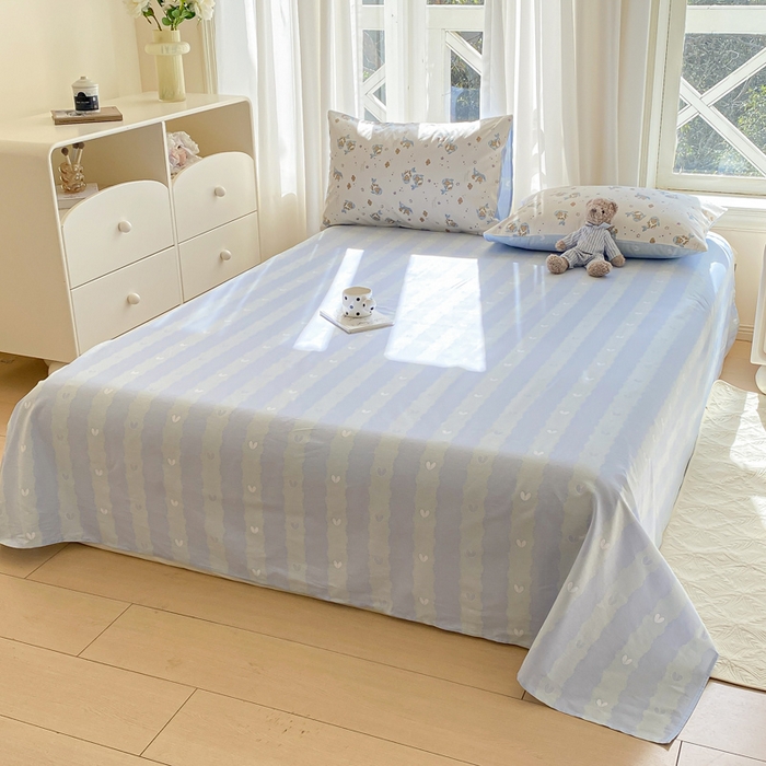 91家纺网 家纺一手货源 找家纺 （总）宜家坊 2025早春新品全棉纯棉喷气13070小清新印花纯棉四件套-风格二