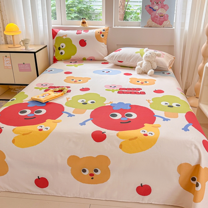 91家纺网 家纺一手货源 找家纺 吉象家纺 2025新款高支密全棉印花单品系列-单床单 微笑天团