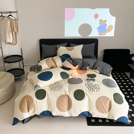 91家纺网 家纺一手货源 找家纺 宜家坊 2025开春新品全棉喷气13070小清新印花纯棉全棉四件套-风格一 米亚