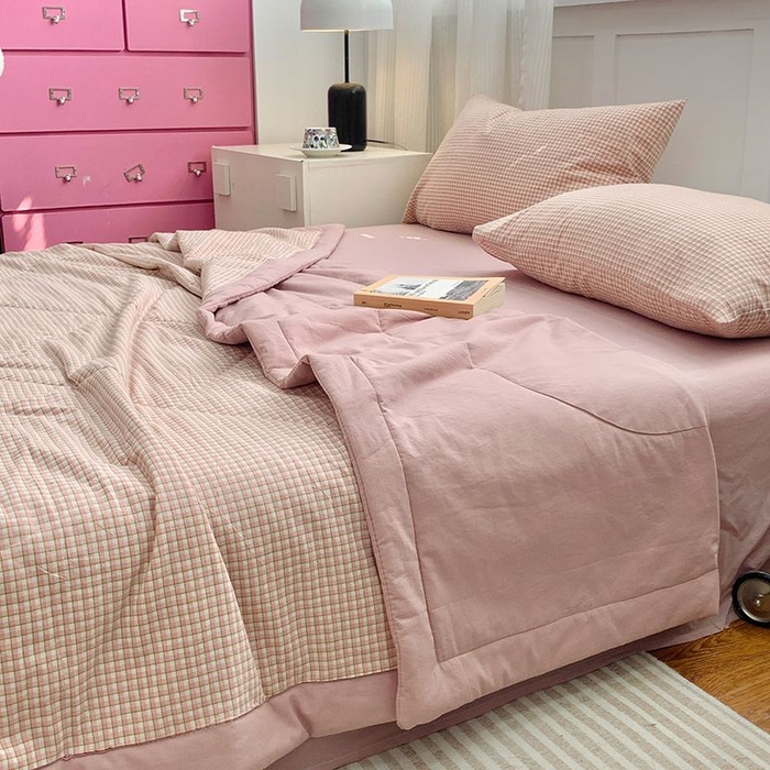 91家纺网 家纺一手货源 找家纺 （总）水洗的故事 2025新款全棉色织水洗棉夏被&四件套