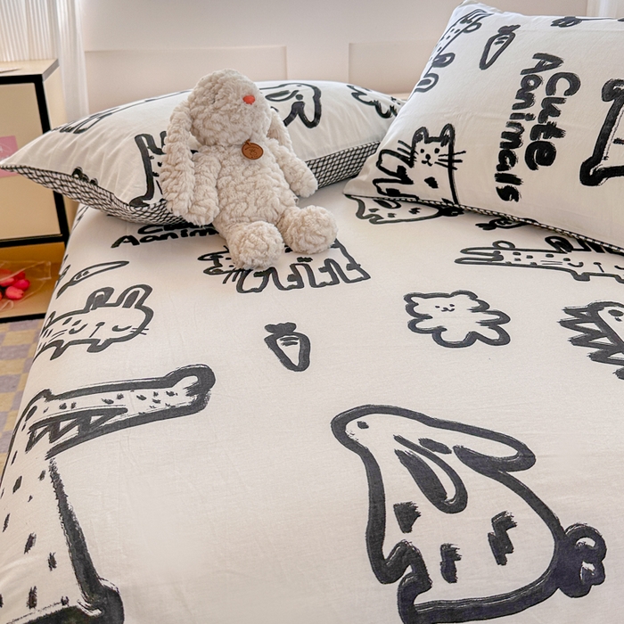 91家纺网 家纺一手货源 找家纺 吉象家纺 2025新款高支密全棉印花单品系列-单床单 漫画家