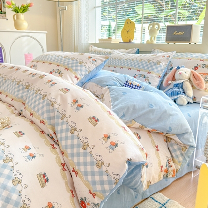 91家纺网 家纺一手货源 找家纺 (总) 清雅福 2025春夏新品全棉13372印花系列四件套