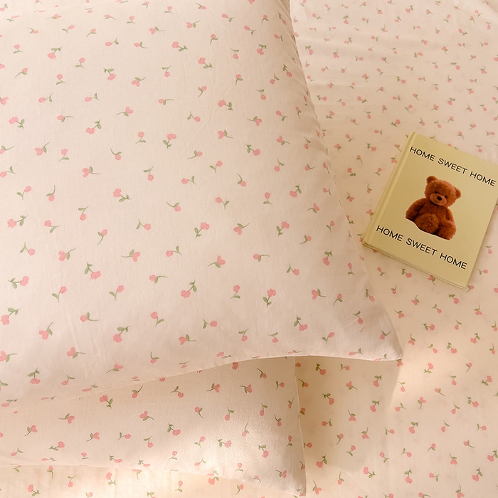 91家纺网 家纺一手货源 找家纺 DoDo 兜兜 2025新款全棉双层纱印花单床单（可定做尺寸） 朵朵小花