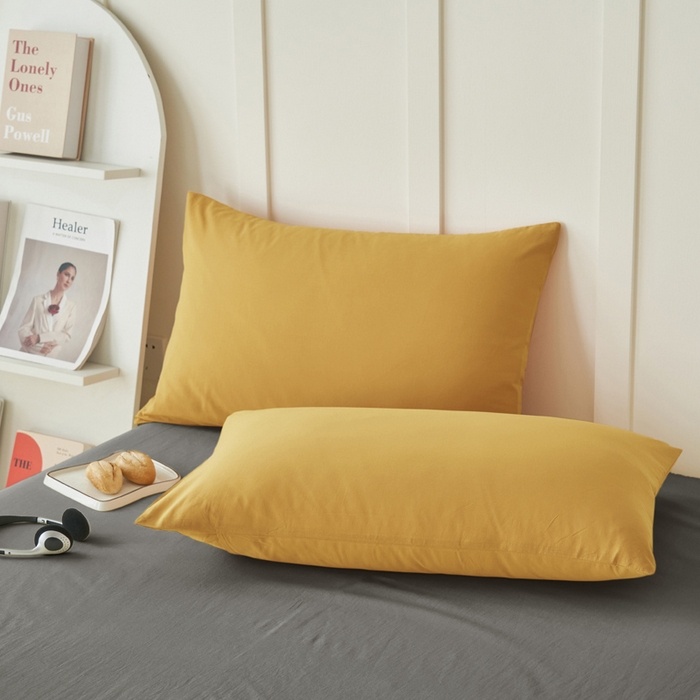 91家纺网 家纺一手货源 找家纺 2025新款全棉13372水洗棉双拼四件套（自然光） 暗木幽香+宝藏灰