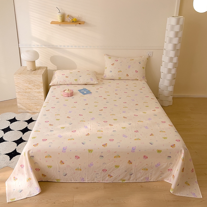 91家纺网 家纺一手货源 找家纺 DoDo 兜兜 2026新款全棉双层纱印花单床单（可定做尺寸） 梦想家