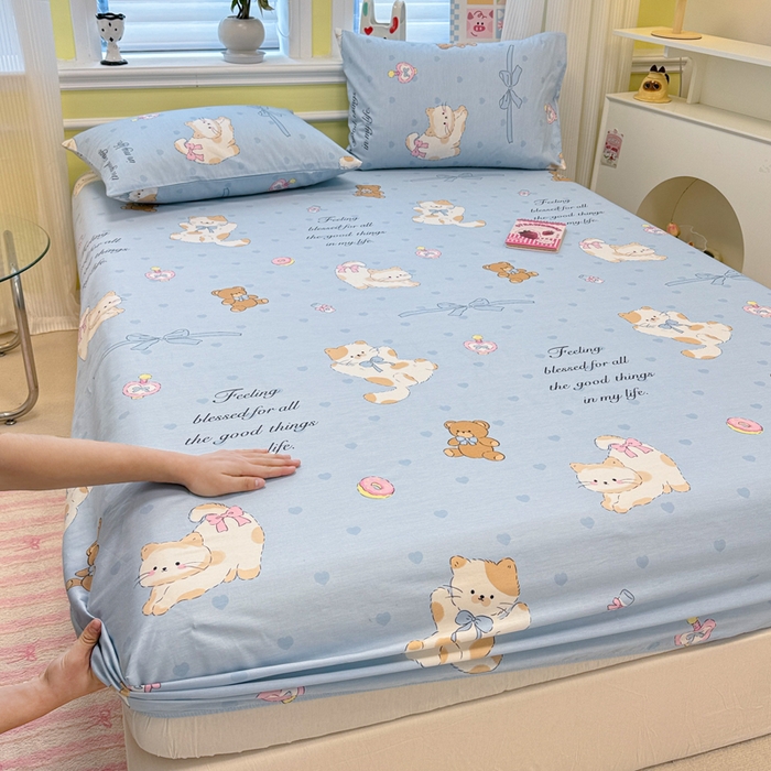 91家纺网 家纺一手货源 找家纺 （总）吉象家纺 2025新款高支密全棉印花单品系列-单床笠