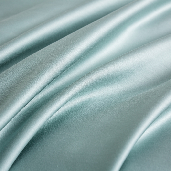 91家纺网 家纺一手货源 找家纺 憨豆家纺 2025新款全棉长绒棉四件套纯色贡缎纯棉被套床笠款三件套 薄荷绿