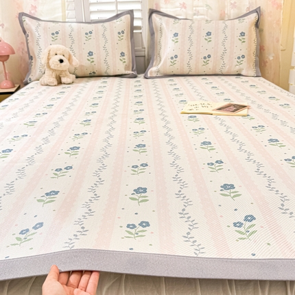 川悦生活 2025新款数码印花冰藤席 小兰花