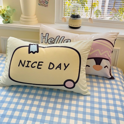 91家纺网 家纺一手货源 找家纺 （总）尤米 【提供买家秀】2025新款水洗棉大版卡通毛巾绣套件系列-单枕套