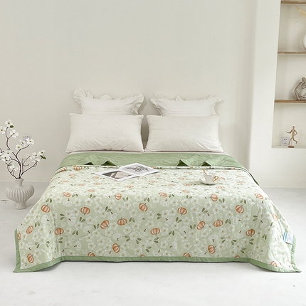 91家纺网 家纺一手货源 找家纺 诗雅纺织 2025新款超柔水洗棉夏凉被空调被 硕果玫瑰