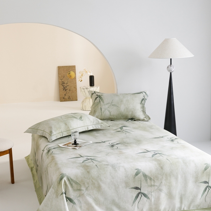 91家纺网 家纺一手货源 找家纺 舒慕 2025新款天丝竹纤维凉席三件套 春晓-绿