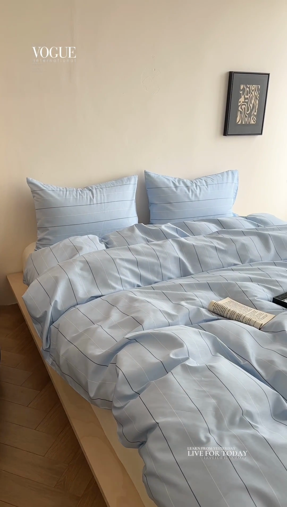 91家纺网 家纺一手货源 找家纺 金丝鸟家纺 2025新款全棉斜纹印花条纹系列四件套及单品 追忆蓝