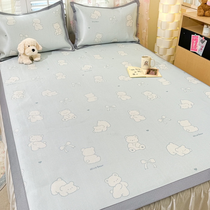 91家纺网 家纺一手货源 找家纺 川悦生活 2025新款数码印花冰藤席 痞小熊