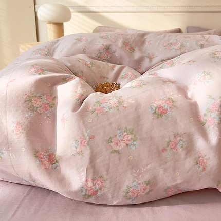 91家纺网 家纺一手货源 找家纺 （总）DoDo 兜兜 2025新款全棉双层纱印花单被套（可定做尺寸）