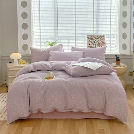 91家纺网 家纺一手货源 找家纺 （总）佰亿莱 2025新款全棉双层纱四件套系列