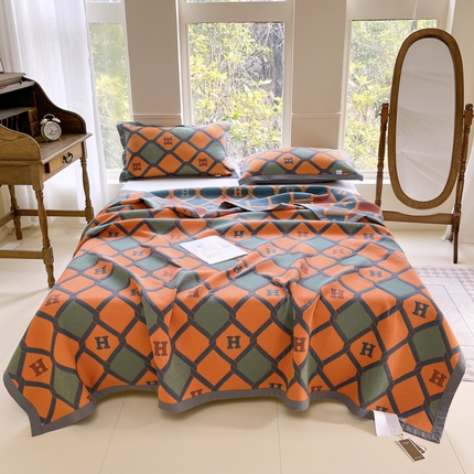 91家纺网 家纺一手货源 找家纺 七七家纺 2025新款新疆长绒棉盖毯 不负韶华