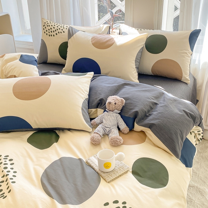 91家纺网 家纺一手货源 找家纺 宜家坊 2025早春新品全棉纯棉喷气13070小清新印花纯棉四件套-风格二 米亚