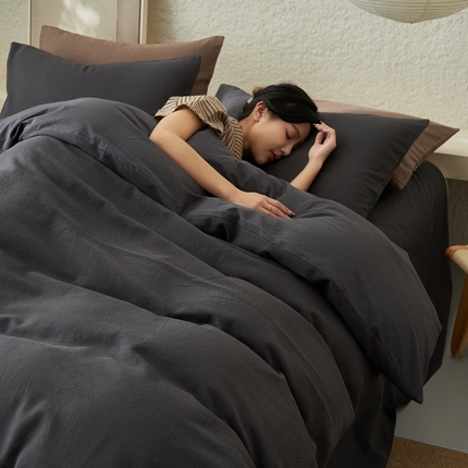 （总）2025新款纯棉水洗棉三层肌理纹提花四件套