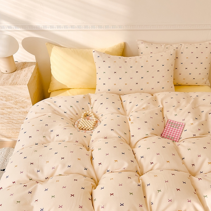 91家纺网 家纺一手货源 找家纺 DoDo 兜兜 2026新款全棉双层纱印花四件套（可定做尺寸） 彩蝶