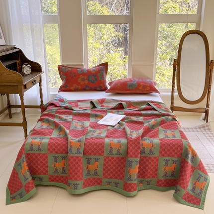 91家纺网 家纺一手货源 找家纺 七七家纺 2025新款新疆长绒棉盖毯 优雅匠心