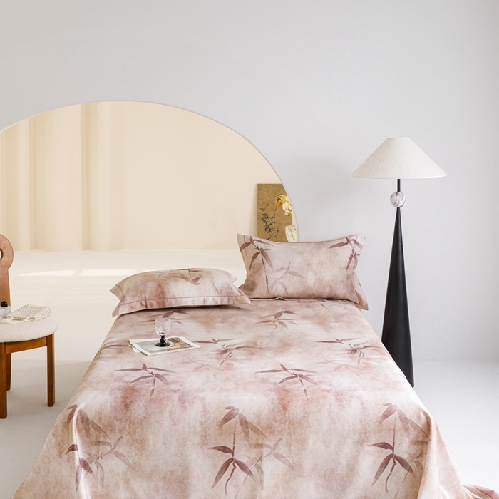 91家纺网 家纺一手货源 找家纺 舒慕 2025新款天丝竹纤维凉席三件套 春晓-粉