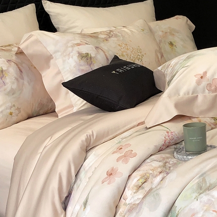 太古汇家居 2025新款活性数码印花四件套 莉安娜-卡其