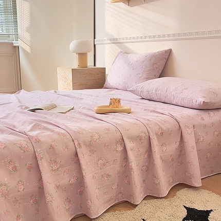 DoDo 兜兜 2025新款全棉双层纱印花单床单（可定做尺寸） 倾心-紫